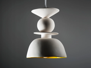WHITE CALIZ - LED handmade ceramic pendant lamp by ICI ET LÀ - view 2